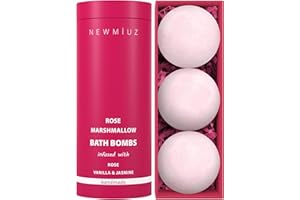NEW MIUZ Rose Vanilla Bath Bomb – Mega Foaming Bubbles – Infused with Stress Relief Jasmine – Luxurious Spa Bath Essentials – Nourishing Dry Skin – Blissful Stress Relief Bath Bombs Gift Set Christmas Birthday