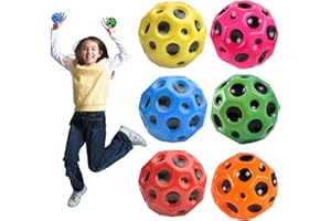 LYNBLY Space Bouncing Balls, 6pcs Palla rimbalzante lunare, Super High Bounciest Palline Rimbalzanti per Bambini, Astro Jump Ball facile da impugnare e da catturare, per atleti, bambini e animale domestico