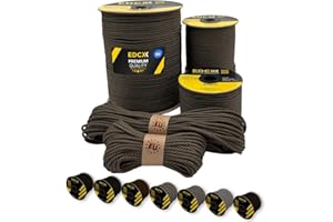 EdcX Paracord 4mm, 20+ Military Colors (15m, 30m, 50m, 100m, 300m) | Ideal for Camping, Survival, Outdoor, Crafting, DIY | 100% Nylon Rope 4mm | Tactical Cord 550 Type III (Headshot, 50 m)