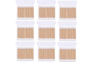 BAQI Lot de 1200 cotons-tiges en bambou à double tête en bois naturel Gossypium - Bâtons biodégradables pour nettoyer le maquillage, nettoyer les oreilles, les soins des plaies, outil cosmétique