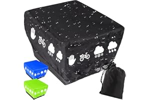 AUNGCSHE Housse Velo, Protection Pluie Velo, Panier Velo Arriere, Housse Panier Velo avec Bandes Réfléchissantes, Convient La Plupart des Paniers De Vélo Aavant Et Arrière