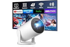 EROSHOO 2026 Ultra Smart Projector Built-in Apps,12000 Lumens,HY300Pro+ Short Throw Projectors 4K Support, Mini Projector with WiFi 6 Bluetooth,Auto Keystone,Movie Bedroom Proyector for IOS/Android,Gifits