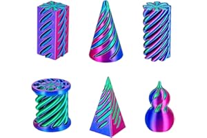 GENERIC 6 PCS 3D Printed Fidget Toy, Impossible Cone Spiral Cone Fidget Toy, 3D Printed Stress Relief Toys Set Desk Fun Toys for Adults Home Office to Relief Anxiety and Enhance Focus (Purple)