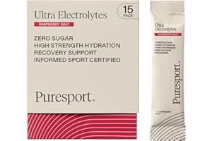 Puresport Ultra Electrolytes Hydration Raspberry Salt (15 Pack) | High Performance Sugar Free Electrolytes Powder | 1000mg Sodium | Electrolyte Sachets to Optimise Hydration/Support Muscle Function
