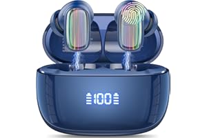 Conyat Casque Ecouteurs sans Fil, Bluetooth 5.4 avec ENC Réduction Antibruit Mic, Ecouteurs Hi-FI Son Stéréo, 40 Heures Durée de Lecture, IPX7 Oreillette Bluetooth sans Fil, Bleu