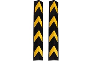 Lot De 2 Protections D’Angle Stagecaptain KS-8010 - Protection D’Angle en Caoutchouc Flexible - Longueur : 78 cm - avec Réflecteurs - Noir/Jaune