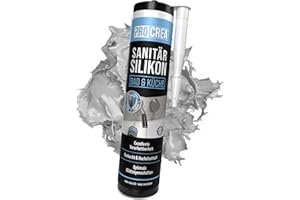 PROCREA® 1x Premium Sanitärsilikon "Bad & Küche" (Silbergrau) [mit Anti-Schimmel-Formel] Dichtmasse für innen & außen - Universal Silikon in Profi-Qualität (grau) - Made In Germany