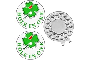 AMRTA Marcador magnético para pelotas de golf, 1 unidad, con 2 marcadores de bola, marcadores de pelota de golf, personalizables para poner monedas, regalos de golf (agujero en uno)
