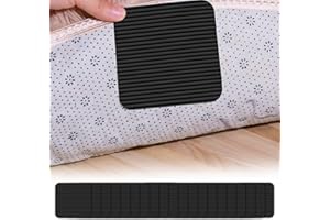 KIKAWORD 20 PCS Anti Slip Rug Grips, Rug Gripper for Carpeted Floor, Reusable Carpet Stickers for Rugs, Prevents Curling & Shifting Ideal for Laminate Tile and Wooden Floors(10 X 10 Cm, Black)