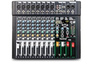 Depusheng FG8 Professioneller 8-Kanal-Audio-Mixer für Computeraufnahmen, Sound-Controller-Schnittstelle, integrierter 24-DSP-Effekt-Studio-Mixer