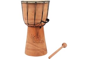 DRUMS FOR SCHOOLS 30cm Childrens African Djembe Drum made with Hand Carved Mahogany - 6.5" diameter, includes free drum stick