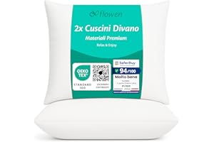 Flowen Cuscini per Divano 50x50 Imbottitura Cuscini 2 pezzi Interno Decorativi Quadrati Morbidi con Federe in Microfibra Bianca Anallergici Antiacaro Arredo Casa Salotto Letto Lavabili