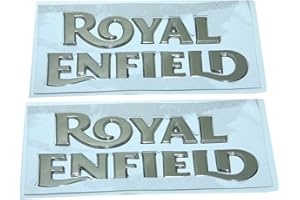 Enfield County Royal Enfield - Coppia di stemmi dorati per serbatoio del carburante