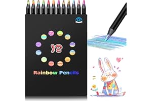 Mexgcom 12 Farben Regenbogenstift, Farben Buntstifte Kinder, Ostergeschenke Kinder, Buntstifte für Mitgebsel Kindergeburtstag, Geschenke für Mädchen 4-12 jahre, Geschenke für Mädchen