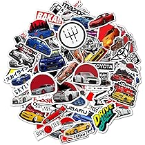 CodersParadise 55-Piece JDM Car Sticker Pack | Waterproof, Residue
