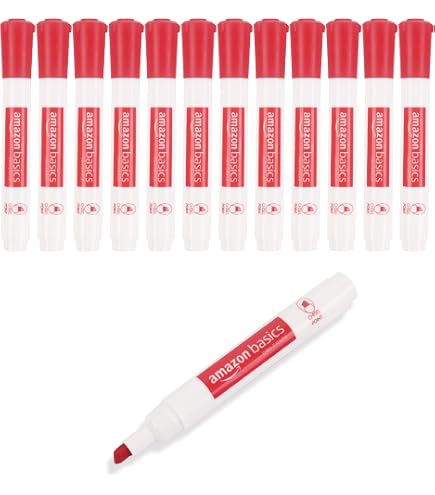 BIC Velleda 1751/1754 – Pennarelli Per Lavagna Bianca – Punta A Scalpello – Confezione Da 4 (Nero, Blu, Verde, Rosso)