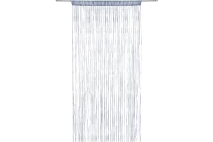 Husalsea Bead Curtains Fly Screens for Doors Beaded Door Background Decoration Scene Setting Curtain Door Curtain Partition Door Fly Screen Curtain, 100 X 200cm, 2 Panels (Silver)