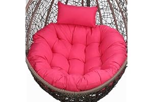 CFMZ Coussin Rond pour Fauteuil Rotin, éPais Coussin pour Fauteuil Suspendu Exterieur Jardin, Lavable Coussin de Chaise Suspendue, AntidéRapant Coussin pour Hamac Chaise SuspenduRose Red Yadlan