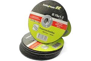 HOBBYPOWER24 10 dischi da taglio flessibili, per metallo, acciaio, Ø 76 mm, smerigliatrice angolare