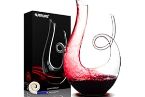 NUTRIUPS Decanter per Vino, Decanter in Vetro, Caraffa per Vino Rosso Decanter in Cristallo Aeratore Decanter, Decanter Design Particolare Decantatore per 750ml