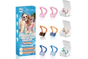 YUHENGLE Swimming Nose Clip Ear Plugs - 9 Packs Silicone Swim Nose Plugs with Earplugs for Kids,Waterproof Pool Nose Plugs for Diving Surfing and Other Water Sports with Storage Box,Multi-Color