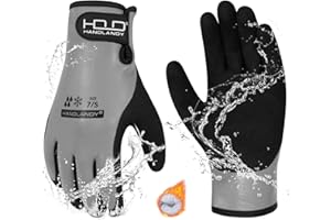 HANDLANDY HLDD Waterproof Work Gloves for Men and Women, Freezer Work Glove for Cold Weather, Thermal Winter Gloves With Grip