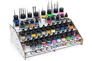 Vallejo Peinture Support Organisateur de Bouteilles et Pinceaux pour Modélisme - Exposant pour 52 Bouteilles de 18 ml et 8 Bouteilles de 35 ml ou 60 ml.