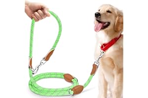 PETCOOZ Hundeleine 3 M Verstellbare Schleppleine für Mittel- & Großhunde(15-60kg), Reflektierende Freihandleine mit 2 Karabiner, Doppelleine aus Robustem Nylon, 200 kg Extreme Kraft
