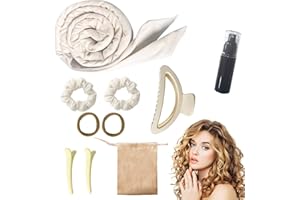 YOOLHAMY Rizador Pelo Sin Calor, Rizos Sin Calor, Heatless Curlers 10pcs Set Las Señoras Duermen Suave Rizador, Diadema Con Rulos Pelo Adecuado Para Mujeres con Cabello Medio y Largo (beige)