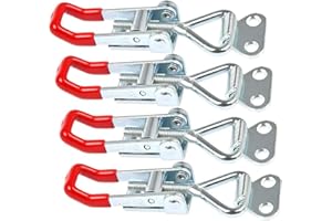 EDKSEGJCSOUS 4 Pack Heavy Duty Metal Toggle Latch, Adjustable Box Closure Tension Lock Pull Latch Clamp, Quick Release Toggle Catch Latch for Tool Boxes, Trunk Cases, Cabinets