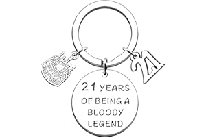 AMZQ Funny 21st Birthday Gifts for Her Men - Being A Legend - Twenty-One Twenty-First Happy Birthday Keyring for Him Her Son Daughter Brother Sister Friend Humour Sarcasm Keyring
