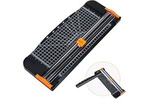 HREDZEO A4 Paper Cutter,38CM Paper Trimmer Portable Guillotine Scrapbooking Tool with Automatic Security Safeguard for Scrapbooking, Labels,Coupon,Card,Craft Paper and Photos(Black)