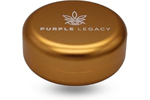 PURPLE LEGACY Barattolo in alluminio, inodore, ermetico e impermeabile, 5 colori, perfetto per polvere, erbe, pillole e tè, 5,5 x 2,4 cm, 44 g (oro)