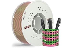 NEVSBYE Profesjonalny filament do drukarki 3D, podwójny jedwab PLA+, wysoka precyzja i niskie odkształcenia do drukarek FDM (zielony i czerwony)