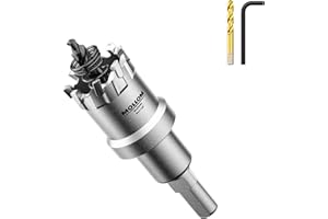 Mollom (27mm | 1-1/16'') Lochsäge T.C.T Schwerlast-Hartmetall-bestückt mit 2 Führungsbohrern für Edelstahl, Baustahl, Eisen, Kupfer, Messing, Kunststoff