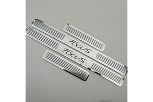 YFZCLYZAXET EAGLEG 4 Pezzi Acciaio Inox Battitacco per Auto Sticker, per FO-rd Focus 2009-2021, Esterno Battitacco Protezione Plates Anti-Graffio Scuff Adesivi Decorativi Accessori,Silver