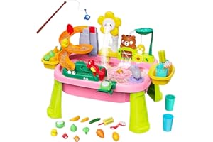 Generico Tavolo Acqua e Sabbia, Tavola della Acqua per Bambini, Tavolo da Gioco per Sabbia e Acquas, con Pompa Elettrica, Giocattolo da Spiaggia Esterno per Bambini, Ragazze e Ragazzi