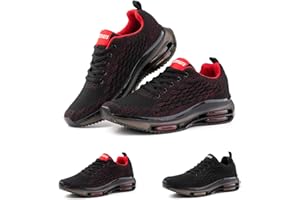 NEOKER Chaussure Running Homme Légère Basket Sport Femme Gym Course Noir Rouge Blanc 36-48 EU