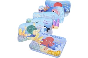BBLIKE Puzzle Infantil de Oceano para niños, puzle de 5 imágenes, Adecuado para niños y niñas a Partir de 3, 4 y 5 años (Oceano)