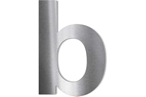 METZLER-TRADE Metzler Edelstahl Hausnummer – wetterfest & pflegeleicht – selbstklebend - Schrift Arial - Höhe 75 mm - Buchstabe b