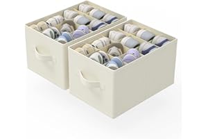 GUOHNHE Scatole per Scarpe, Adatto a 24 Paia, Organizer Armadio per Guardaroba, Scarpiera Salvaspazio Pieghevole, Portascarpe con 3 Maniglie, 42 x 32 x 26 cm, Beige, XSNX02BE-2