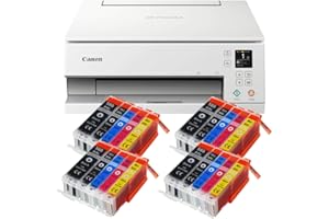 IC-Office TS6351a Farbtintenstrahl-Multifunktionsgerät All-in-One 3-in-1 (Drucker, Scanner, Kopierer, USB, WLAN, Apple AirPrint) Weiß + 20 XXL Tintenpatronen