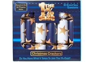 Puzzle Post The 1% Club Christmas Crackers | Official Game | 6 Crackers | Fun Family Christmas Dinner Party Quiz for 6 Players, Ages 14+ | Plastic-Free
