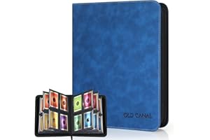 Old Canal Top Loader Binder, 4 Pockets Card Binder Holds 112 Top Loaders, Premium Trading Card Collection Holder, Top Loader Storage Album for TCG, Sports Cards, Sapphire Blue (FOR TOP LOADERS ONLY)