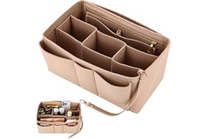SINLAW Bolso de Organizador de Fieltro, Inserto con Bolsillo Interior Extraíble,Organizador Bolsos de Mujer,Fieltro Interior Bolsa con llavero,Bolso Interior Organizador,Organizador para bolsos de señora(XL）