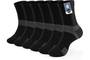 PERMANENTLY001, 6-paia imbottiti Calzini sportivi uomo e donna, calzini da traino da tennis anti-vesciche traspiranti in cotone, Calzini sportivi prestazionali Corsa, basket, trekking 38-42 42-49