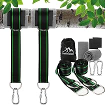 Cinghie Per Amaca All'aperto Lungo 150cm Impermeabile Kit Altalena Albero Appeso con 2 Tappetini di Protezione Dell'albero e 2 D-Ring Contiene Fino a 500kg per Amache e Altalene da Campeggio