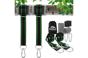 Awroutdoor Hammock Strap, Tree Swing Strap, Tree Swing Attachment for Hammock for Trees 2 x 150 cm with D-Ring – Two Hooks Carabiners – Maximum Load 500 kg