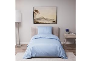 Dreamzie Funda Nórdica Cama 90 – Ropa de Cama Microfibra Suave Oeko-Tex - Juego de Funda Edredon 135x200 con 1 Funda Almohada 80x80 cm – Azul