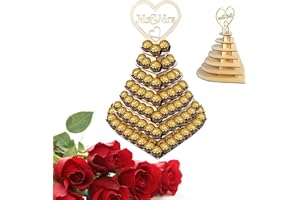 CSPone | Rocher Ferrero Herz Display Ständer Mittelstück Perfekt für Parties, Hochzeiten & Candy Bar, Hölzerner Schokoladen-Ausstellungsstand, Hochzeitsfest Dekoration - 7 Schichten (2#) (1#) (1#)